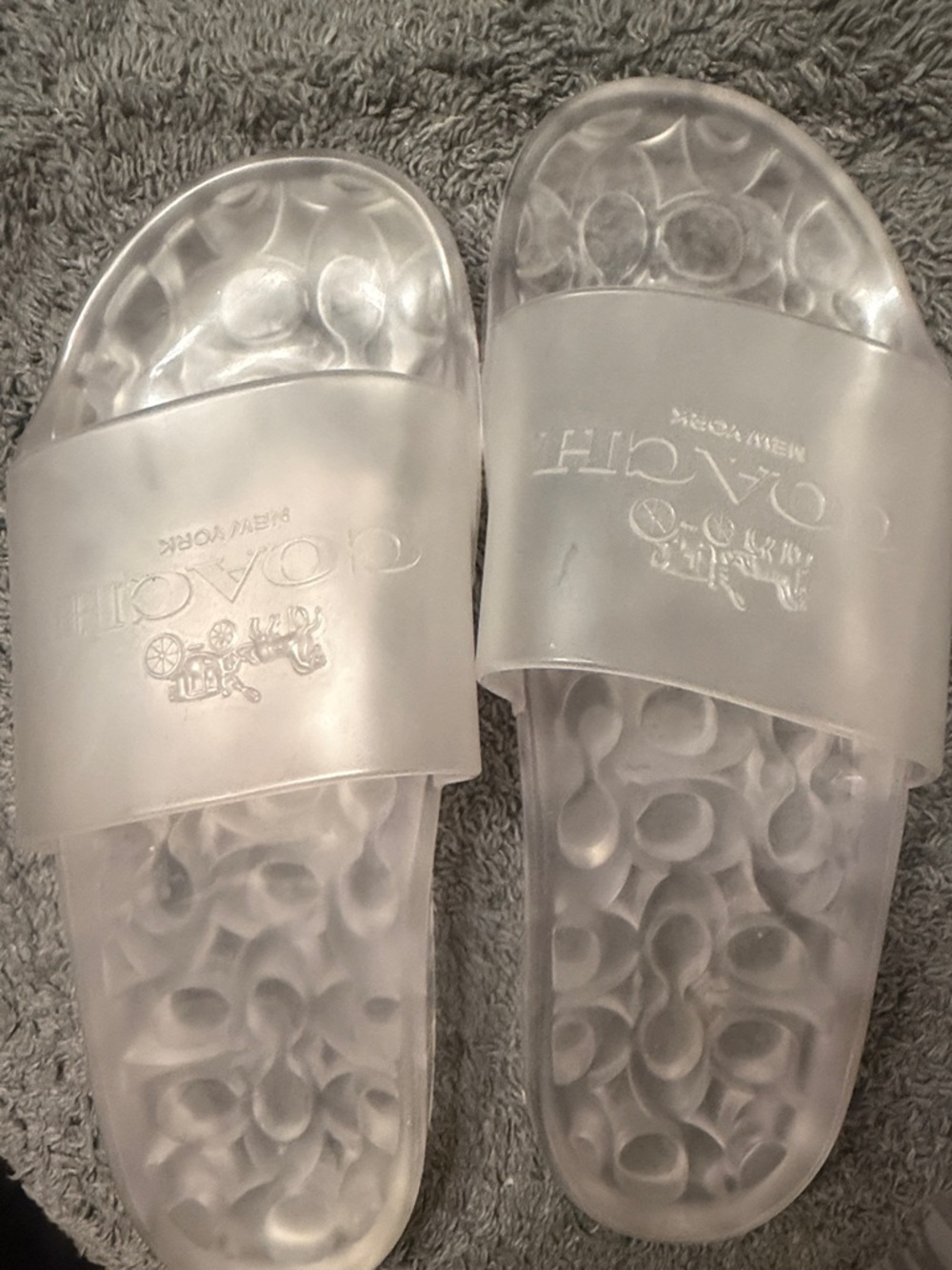 Coach Clear Translucent Slide Sandals